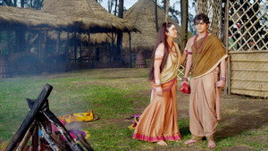Dronacharya teaches Arjun the art of archery